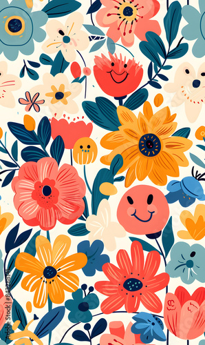 Seamless pattern of flower.