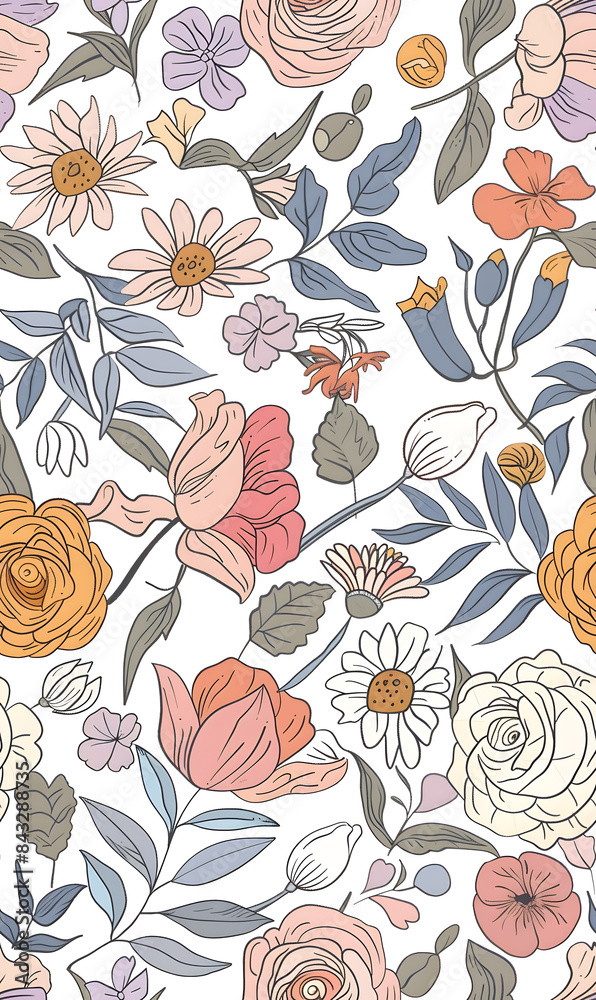 Seamless pattern of flower. Seamless pattern of flower.