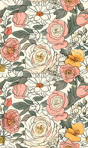 Seamless pattern of flower.