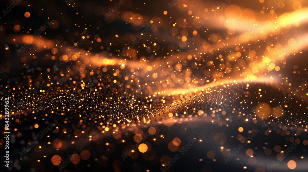 Obraz premium Abstract light three-dimensional luminous particles technology sense KV main visual background