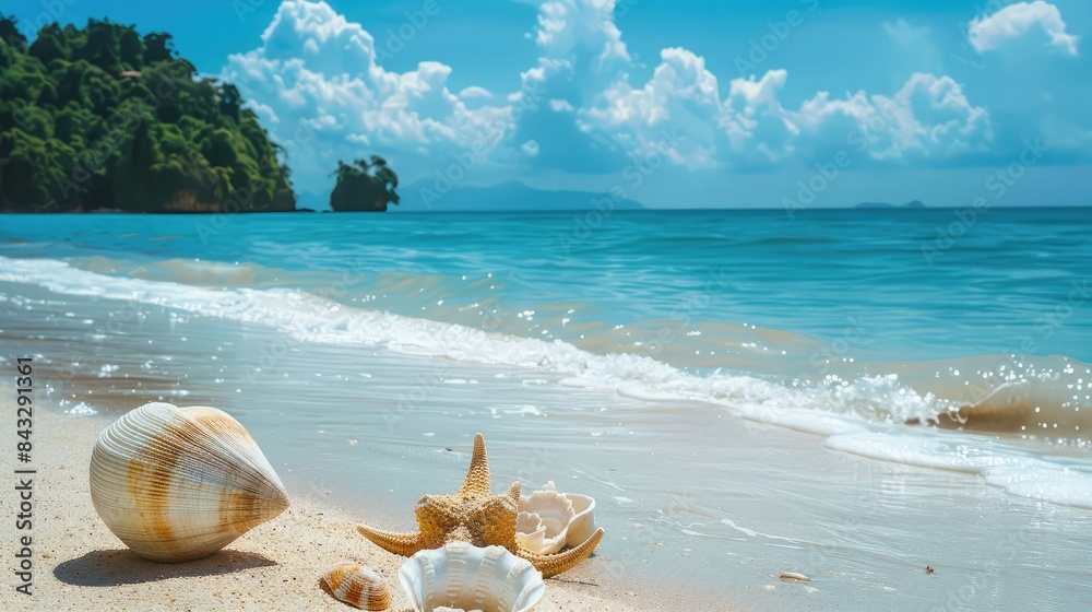 Beach Relaxation with Hat, Sunglasses, and Starfish Beach Relaxation with Hat, Sunglasses, and Starfish