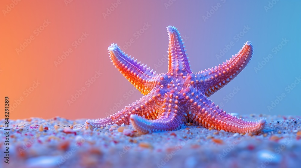 Radiant Starfish on Gradient Background with Copy Space Radiant Starfish on Gradient Background with Copy Space