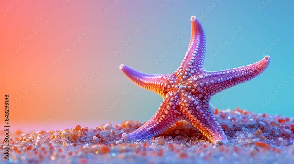 Radiant Starfish on Gradient Background with Copy Space Radiant Starfish on Gradient Background with Copy Space