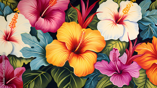 Vibrant and colorful floral illustrations