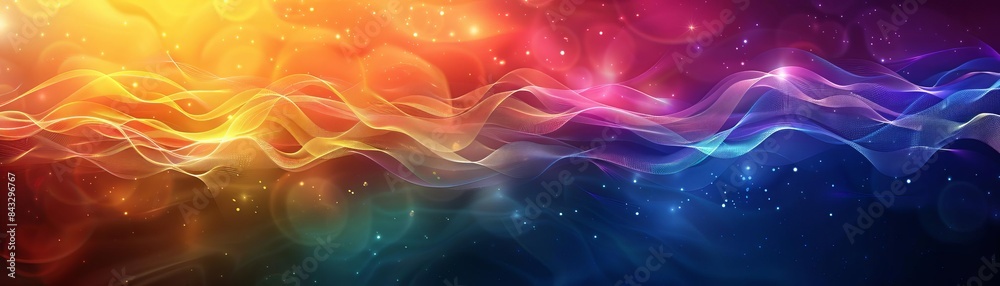 Vivid multicolor abstract waves in motion on a gradient background, showcasing vibrant hues and dynamic flow, ideal for creative and artistic projects. Vivid multicolor abstract waves in motion on a gradient background, showcasing vibrant hues and dynamic flow, ideal for creative and artistic projects.