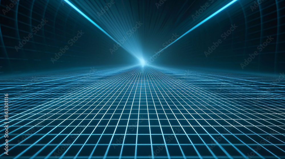 Lines form the background of the showroom scene with a sense of technological space Lines form the background of the showroom scene with a sense of technological space