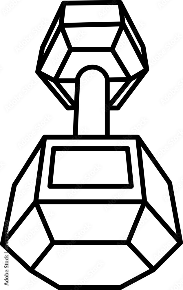 Dumbbell outline vector illustration Dumbbell outline vector illustration