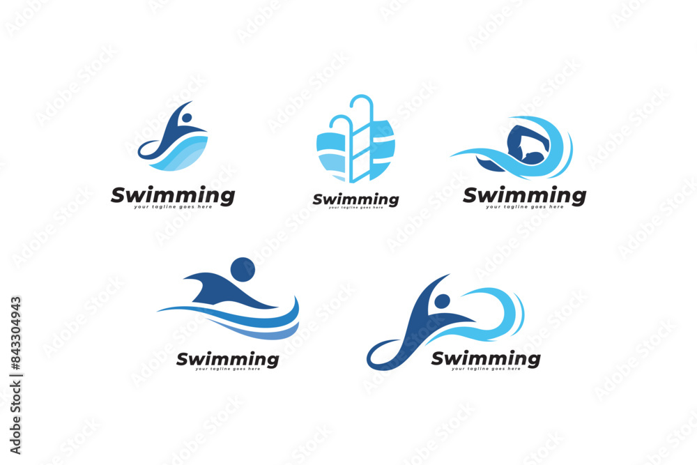 simple swimming logo vector template simple swimming logo vector template