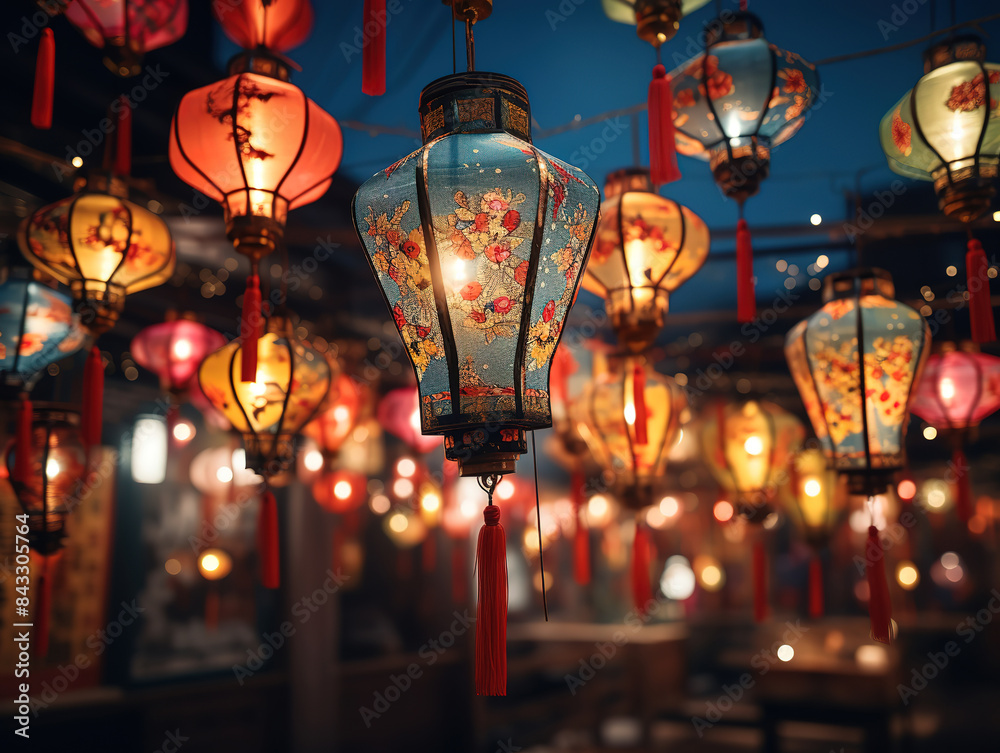 Awesome Lanterns electric lamps and street lights illuminate night streets Awesome Lanterns electric lamps and street lights illuminate night streets