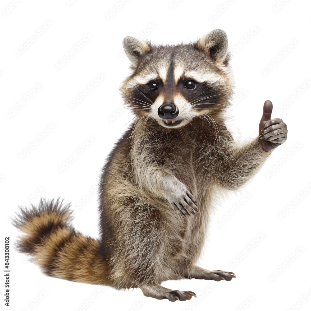 A raccoon isolated on transparent or white background A raccoon isolated on transparent or white background