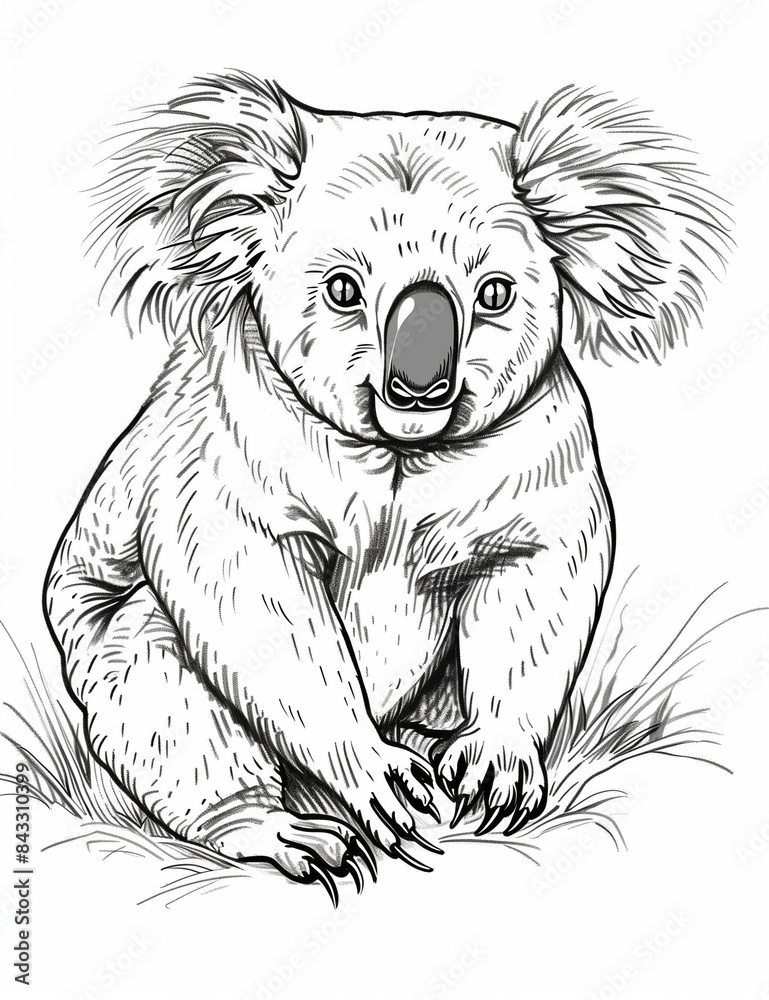 Cuddly Koala: Simple Line Art Coloring Page - Intricate Patterns to Color - Relaxing Coloring Pages for Adults - Coloring Pages for All Ages - Black and white - Printable pages - Line Art Cuddly Koala: Simple Line Art Coloring Page - Intricate Patterns to Color - Relaxing Coloring Pages for Adults - Coloring Pages for All Ages - Black and white - Printable pages - Line Art