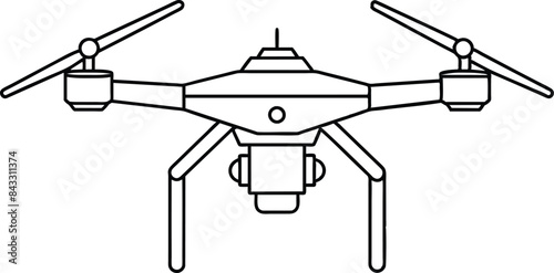 Rc drone quadcopter with camera illustration isolated on white background eps 10
