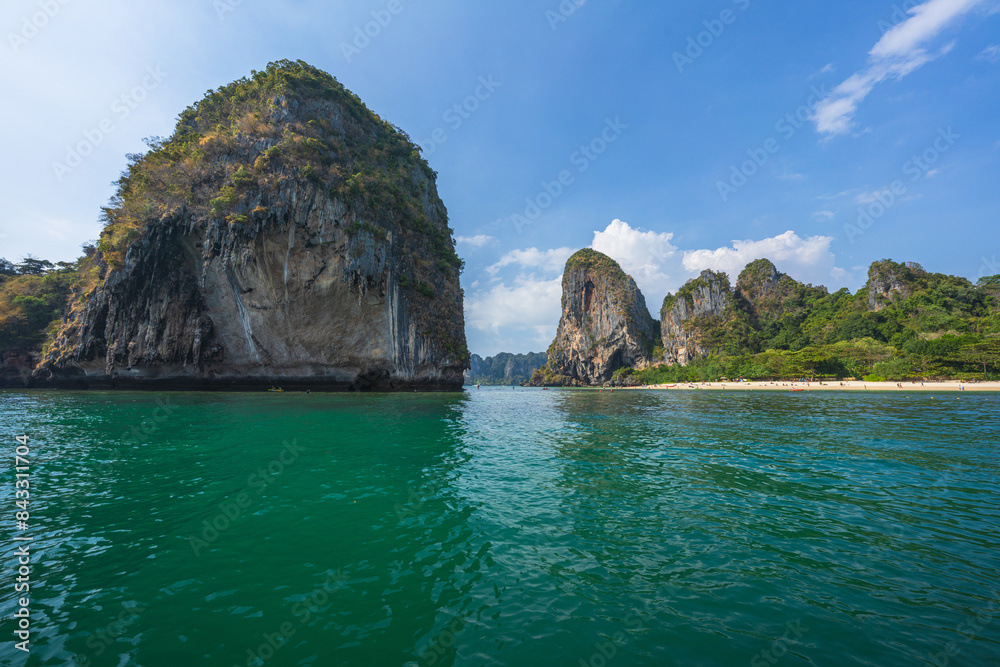 longtail boat trip to ko poda and chicken island in krabi in thailand