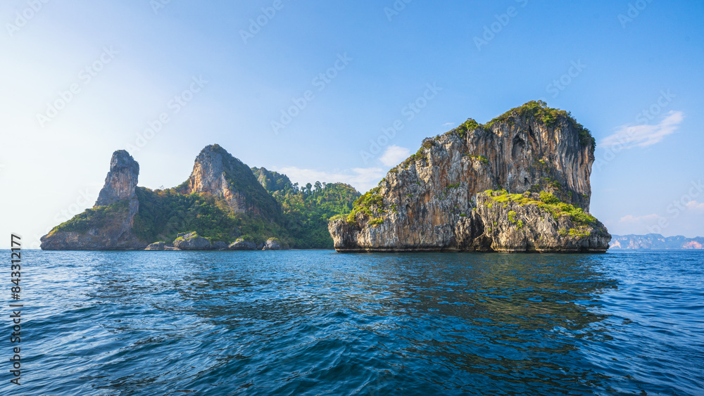 longtail boat trip to ko poda and chicken island in krabi in thailand