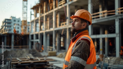 Inspector assessing workmanship and compliance at the active construction site