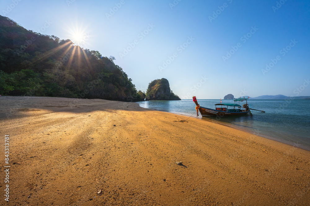 sunrise at tropical beach on nok island in thailand