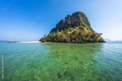 Obraz na płótnie longtail boat trip to hong island at than bok khorani national park krabi in thailand w salonie