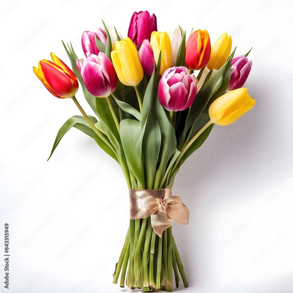 beautiful tulip Flower bouquet for wedding, isolated on white background beautiful tulip Flower bouquet for wedding, isolated on white background