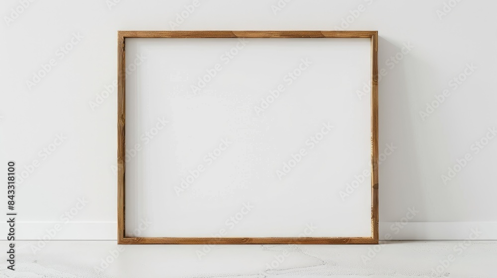 Mockup of a very large basic wooden frame on a plain white background Mockup of a very large basic wooden frame on a plain white background