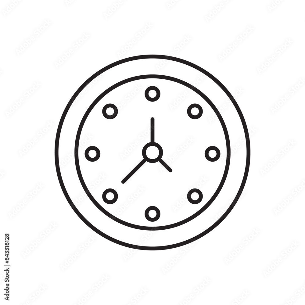 Clock icon design with white background stock illustration Clock icon design with white background stock illustration