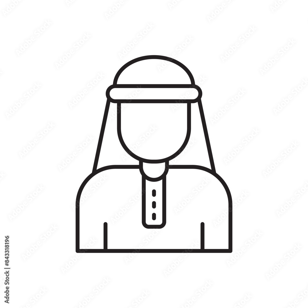 Muslim Man icon design with white background stock illustration Muslim Man icon design with white background stock illustration