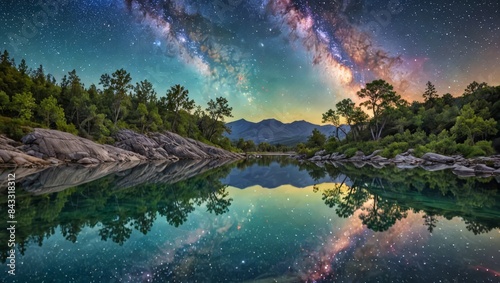 Milky Way Reflection in Still Water
