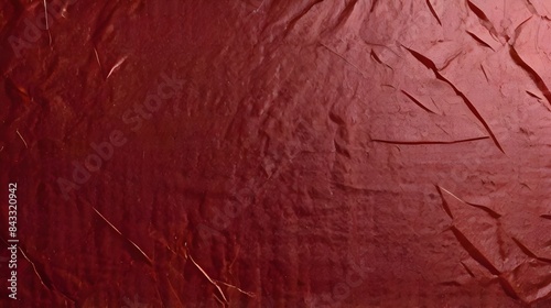 Abstract red glossy paper texture background or backdrop. Empty wrapping paper or shiny paperboard for decorative design element. Grainy surface for christmas holiday or Chinese new year concept Geera