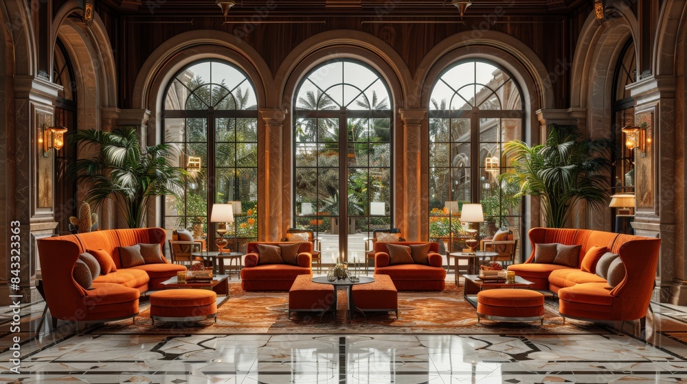 3D visualization of the interior of a hotel room: stylish and cozy design with a harmonious combination of colors and materials. 3D visualization of the interior of a hotel room: stylish and cozy design with a harmonious combination of colors and materials.