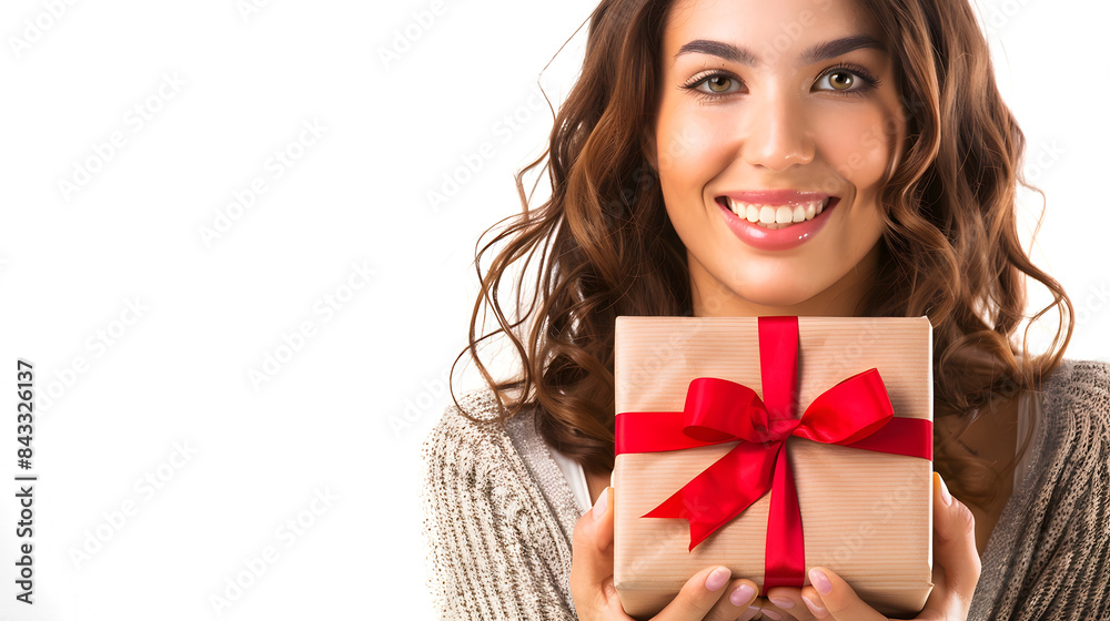 woman with a gift transparent background, PNG file woman with a gift transparent background, PNG file