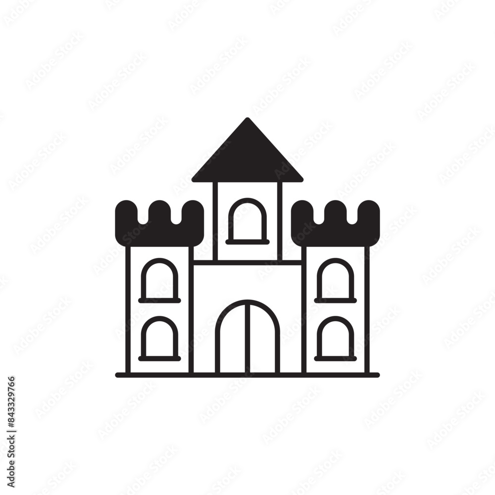 Castle icon design with white background stock illustration Castle icon design with white background stock illustration