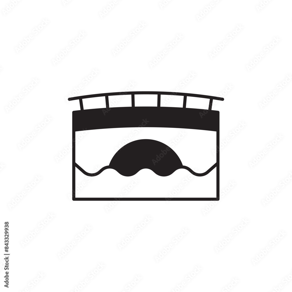 Bridge icon design with white background stock illustration Bridge icon design with white background stock illustration