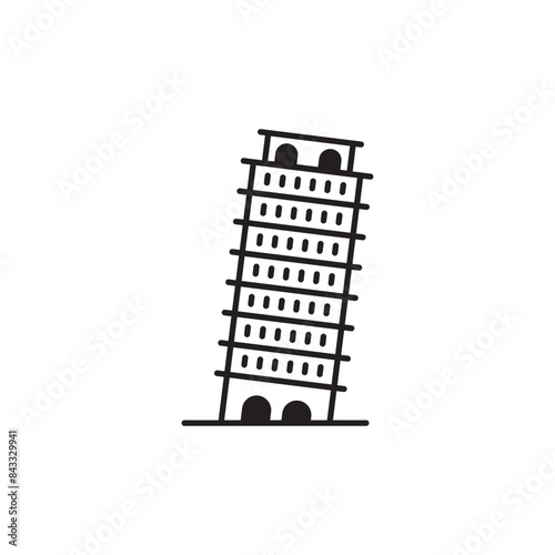 Pisa icon design with white background stock illustration