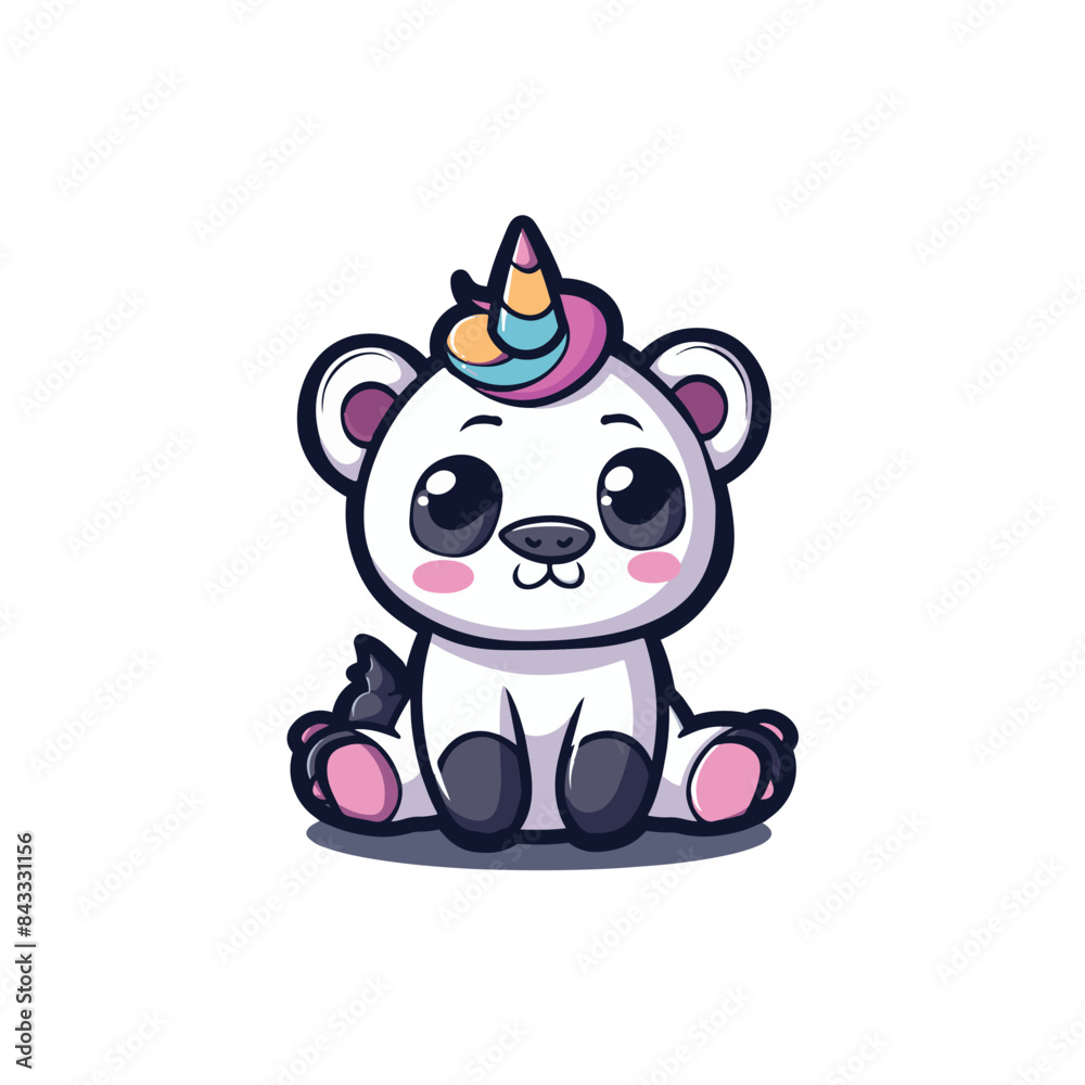 Fototapeta premium cute unicorn panda mascot design