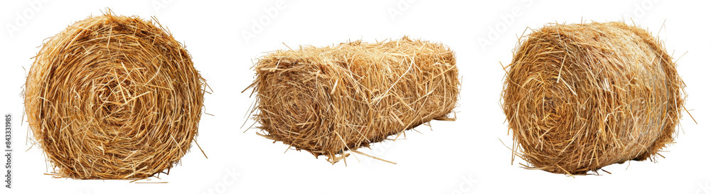 Hay Bales Collection, Round and rectangular hay bales, Farm Harvest Display on a transparent background. Hay Bales Collection, Round and rectangular hay bales, Farm Harvest Display on a transparent background.