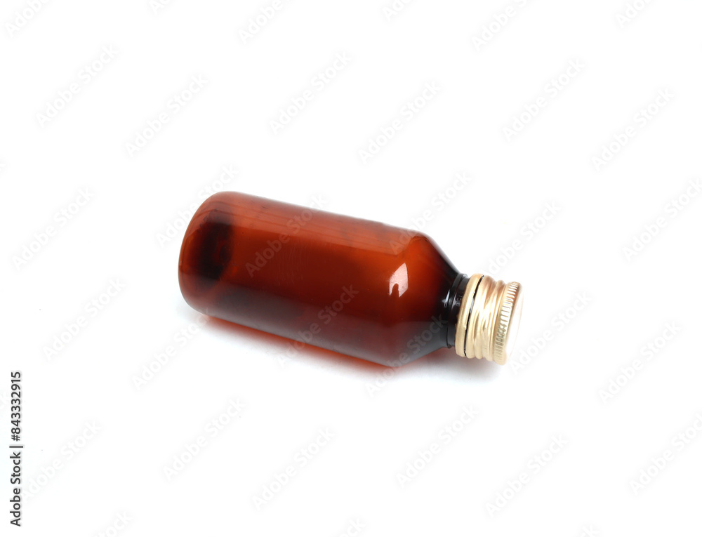 empty medical syrup bottle isolated on white background empty medical syrup bottle isolated on white background