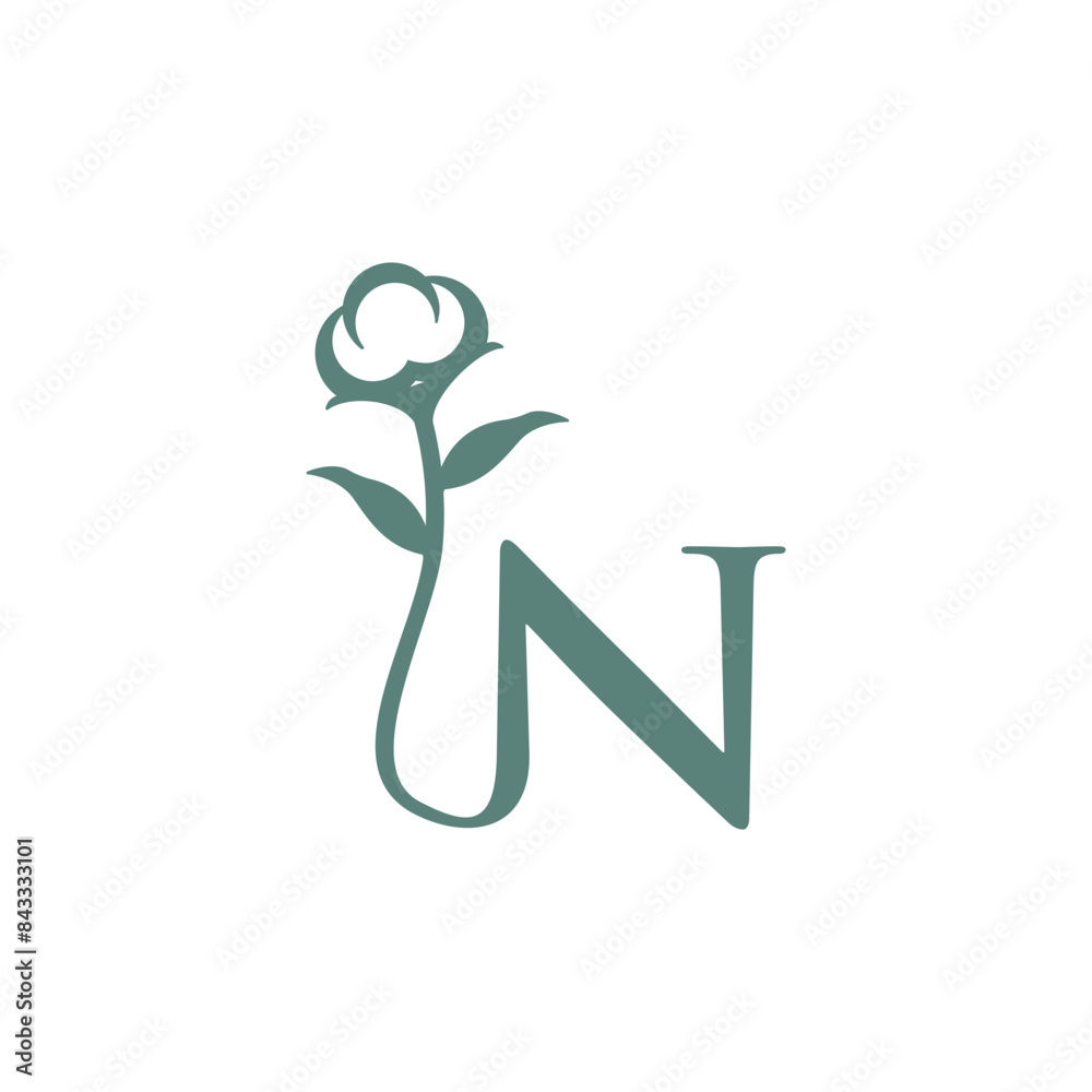 Letter N cotton logo icon vector template Letter N cotton logo icon vector template