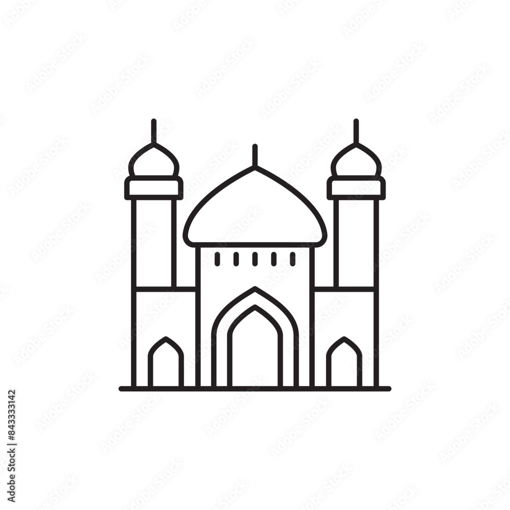 Mosque icon design with white background stock illustration Mosque icon design with white background stock illustration