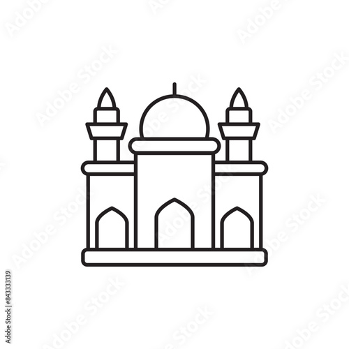 Taj Mehal icon design with white background stock illustration