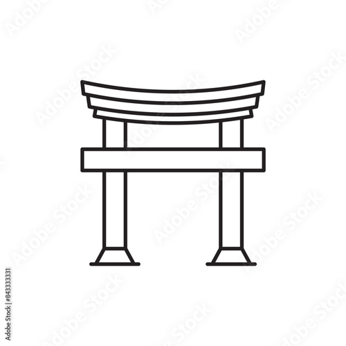 Torii icon design with white background stock illustration