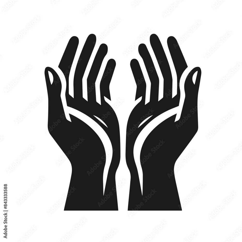 Vector silhouette of a hand gesture isolated on white background Vector silhouette of a hand gesture isolated on white background