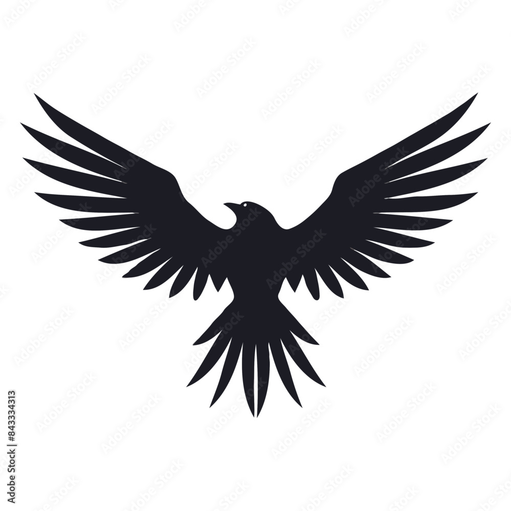 Fototapeta premium crow logo vector icon design illustration