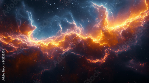 Nebular Light Waves. Waves of light in a nebula