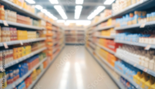 Modern shopping mall interior, blur supermarket, retail store, shop, background