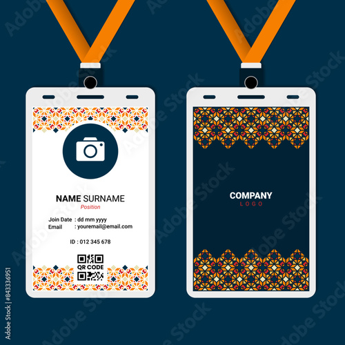 Arabic and Islamic Geometric ID Card Design for Business or Company