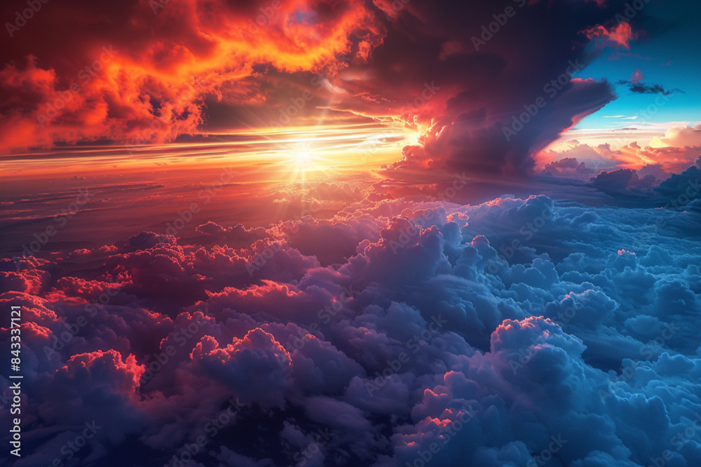 Blue hour sky, the sun on the left in the picture. the sky has light clouds that are red/orange. the sky is dark blue Blue hour sky, the sun on the left in the picture. the sky has light clouds that are red/orange. the sky is dark blue