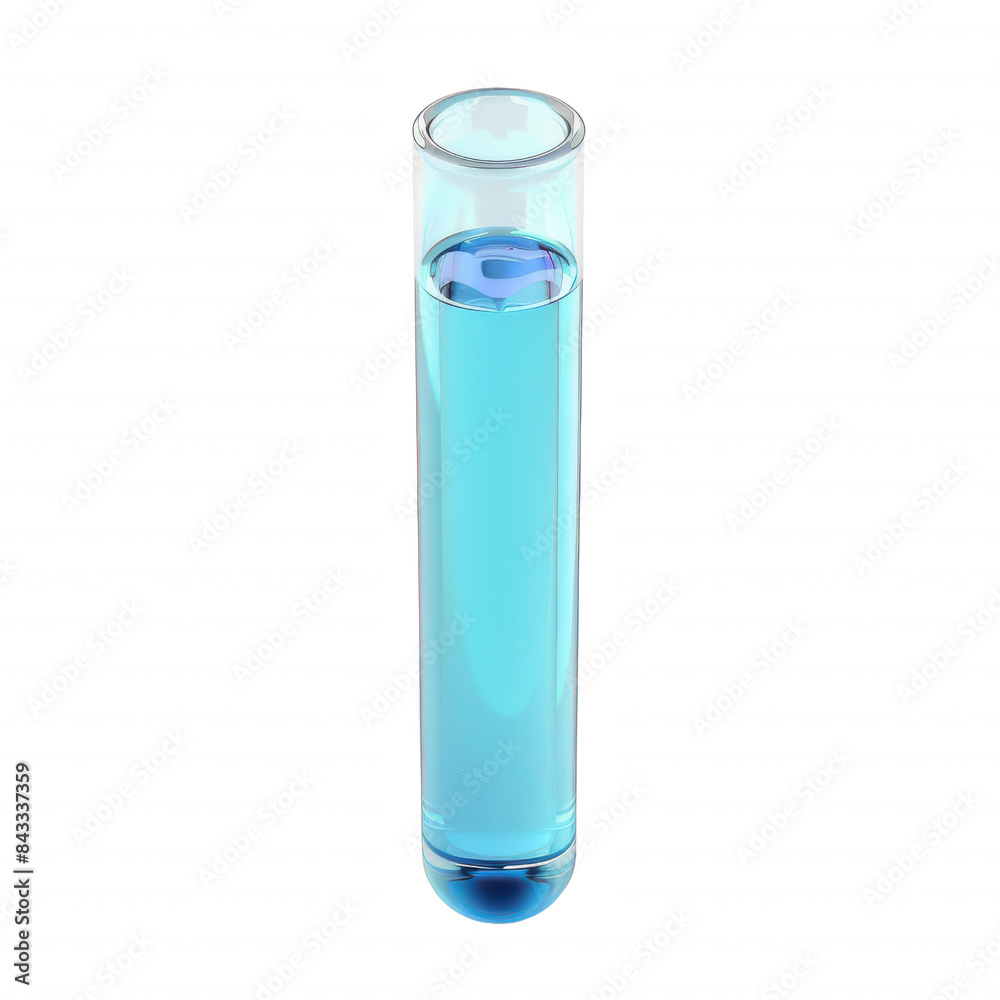 A test tube filled with blue liquid, symbolizing science and chemistry experiments in a laboratory setting. A test tube filled with blue liquid, symbolizing science and chemistry experiments in a laboratory setting.
