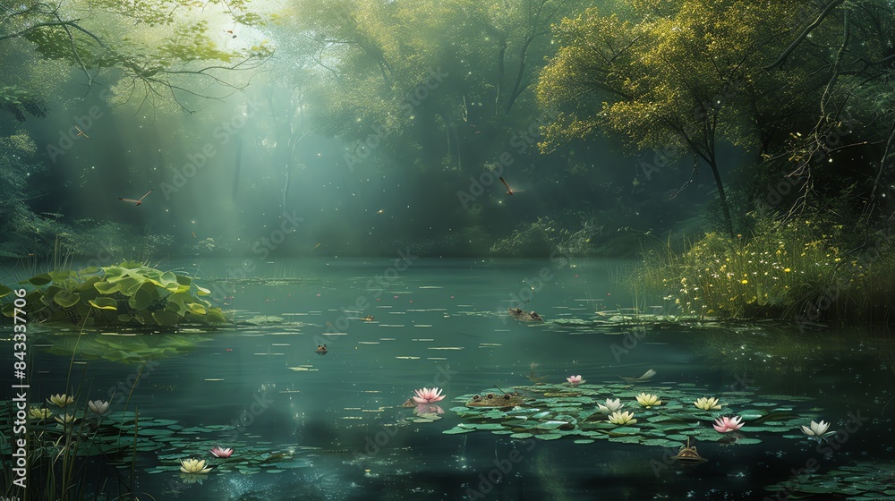Hidden Swamp in Dense Woodland Hidden Swamp in Dense Woodland