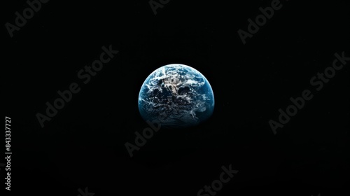Earth as observed from outer space,A minimalist composition with Earth as the central focus © Kaupe