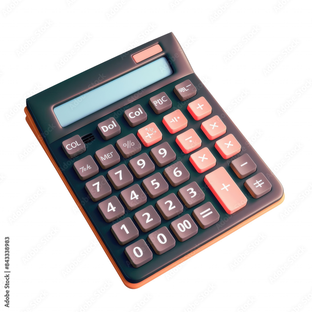 Close-up image of a modern electronic calculator with illuminated buttons, ideal for financial, educational, and office-related concepts. Close-up image of a modern electronic calculator with illuminated buttons, ideal for financial, educational, and office-related concepts.