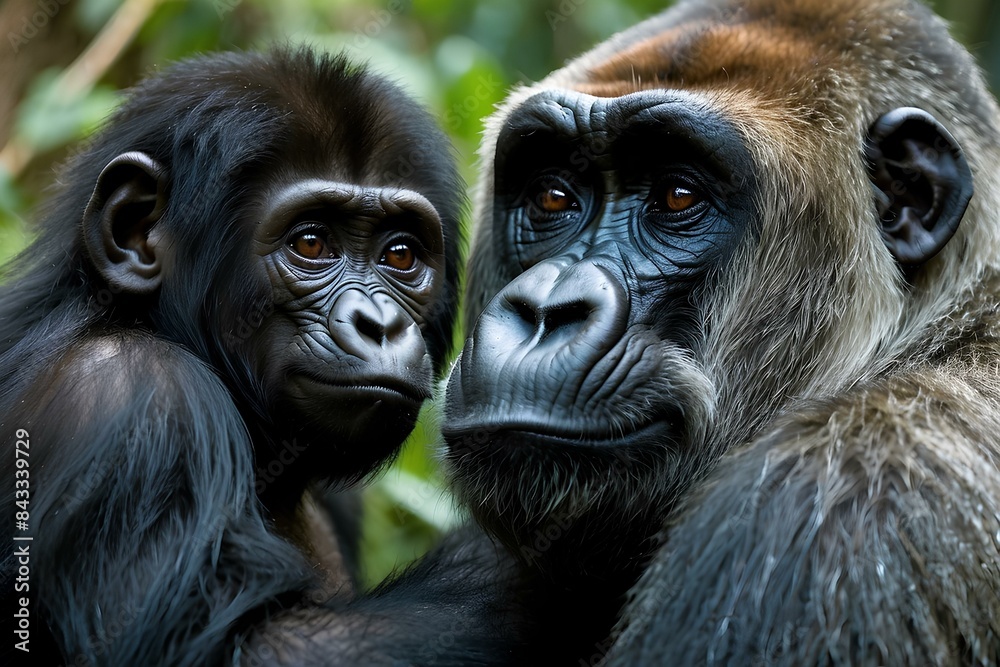 Obraz premium Gorilla and baby 